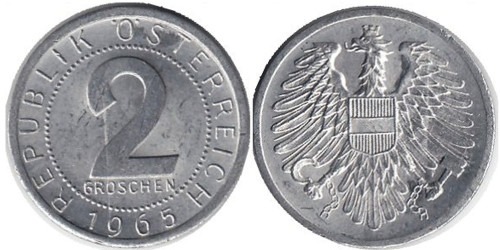 2 гроша 1965 Австрии