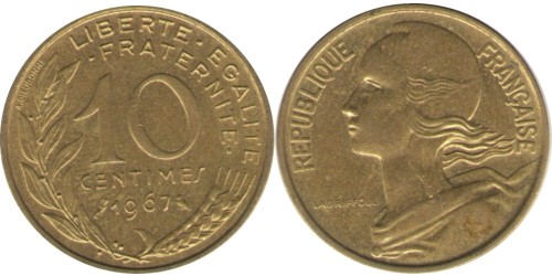10 сантимов 1967 Франция