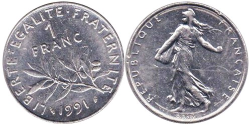1 франк 1991 Франция
