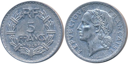 5 франков 1949 Франция В