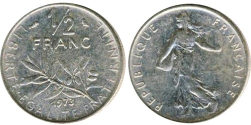 1/2 франка 1973 Франция