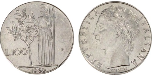 100 лир 1969 Италия