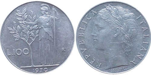 100 лир 1970 Италия