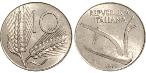10 лир 1977 Италия