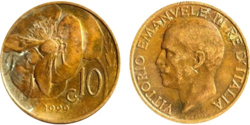 10 чентезимо 1929 Италия