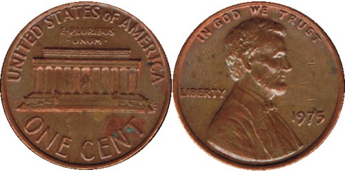 1 цент 1975 США
