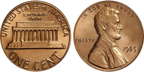 1 цент 1985 США