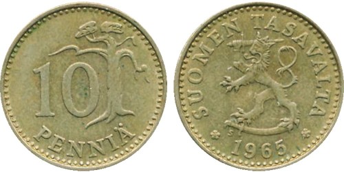 10 пенни 1965 Финляндия