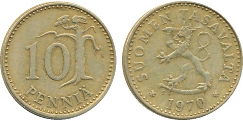 10 пенни 1970 Финляндия