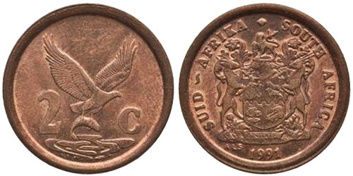 2 цента 1991 ЮАР