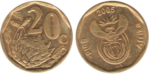 20 центов 2005 ЮАР