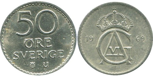 50 эре 1969 Швеция