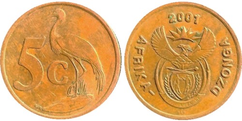 5 центов 2001 ЮАР