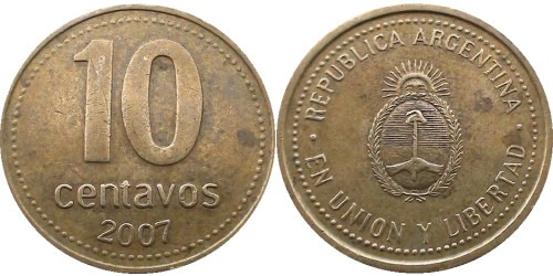 10 сентаво 2007 Аргентина