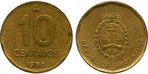10 сентаво 1986 Аргентина