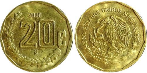 20 сентаво 2000 Мексика