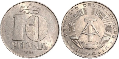 10 пфеннигов 1983 «A» ГДР