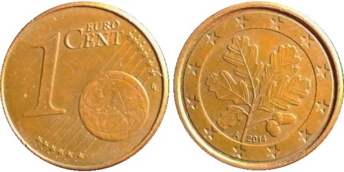 1 евроцент 2014 «А» Германия