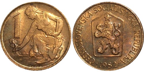 1 крона 1982 Чехословакии