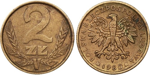 2 злотых 1980 Польша
