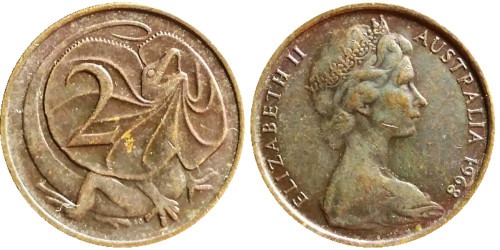 2 цента 1968 Австралия