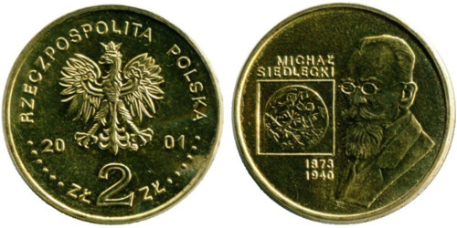 2 злотых 2001 Польша — Польские путешественники — Михал Седлецкий (1873-1940)