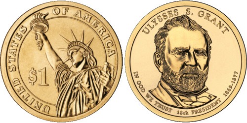 1 доллар 2011 P США UNC — Президент США — Улисс Грант (1869-1877) №18