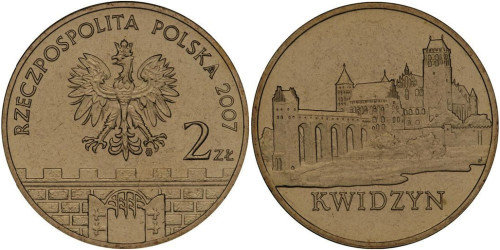 2 злотых 2007 Польша — Древние города Польши — Квидзын