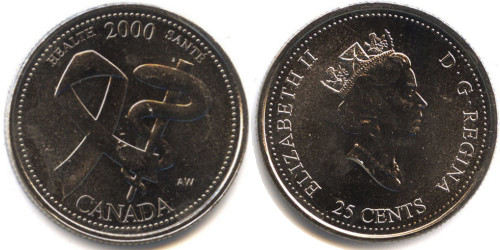 25 центов 2000 Канада — Миллениум — Здоровье