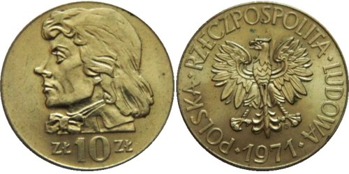 10 злотых 1971 Польша — Тадеуш Костюшко
