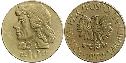 10 злотых 1972 Польша — Тадеуш Костюшко
