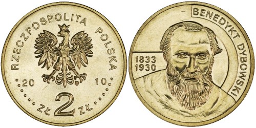 2 злотых 2010 Польша — Польские путешественники — Бенедикт Дыбовский (1833-1930)