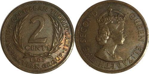 2 цента 1965 Восточные Карибы