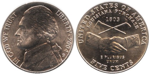 5 центов 2004 D США — 200 лет экспедиции Льюиса и Кларка — Приобретение Луизианы