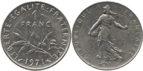 1 франк 1971 Франция