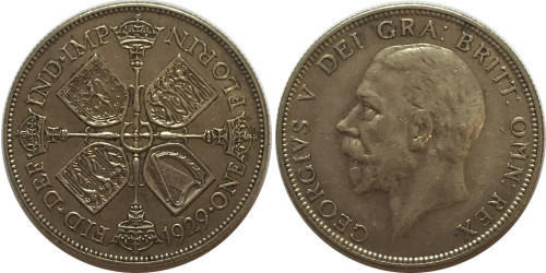 2 шиллинга (флорин) 1929 Великобритания — серебро