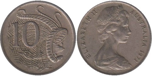 10 центов 1971 Австралия