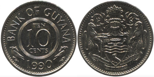 10 центов 1990 Гайана UNC
