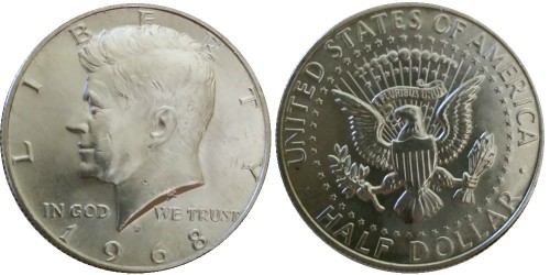 50 центов 1968 D США — Серебро №1
