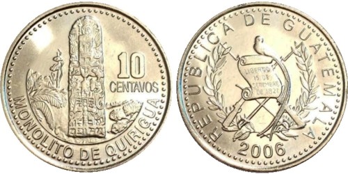 10 сентаво 2006  Гватемала UNC