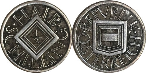 1/2 шиллинга 1925 Австрия — серебро