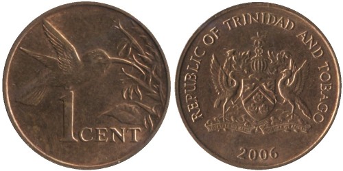 1 цент 2006 Тринидад и Тобаго — Колибри