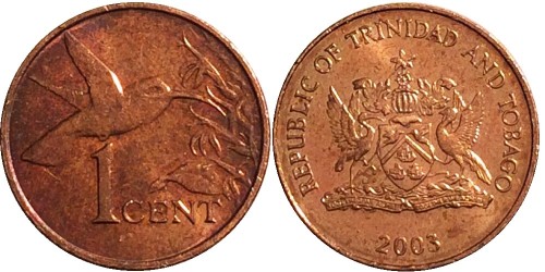 1 цент 2003 Тринидад и Тобаго — Колибри