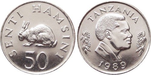 50 сенти 1989 Танзания