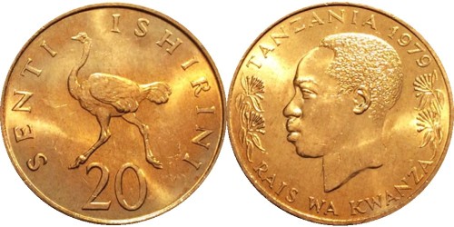 20 центов 1979 Танзания UNC