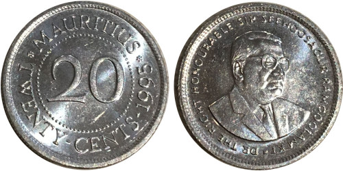20 центов 1995 Маврикий