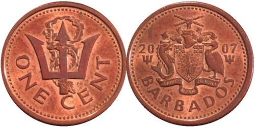 1 цент 2007 Барбадос