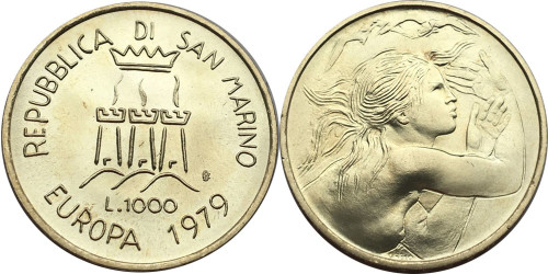 1000 лир 1979 Сан-Марино — Европа — серебро