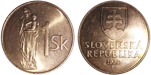 1 крона 2006 Словакия