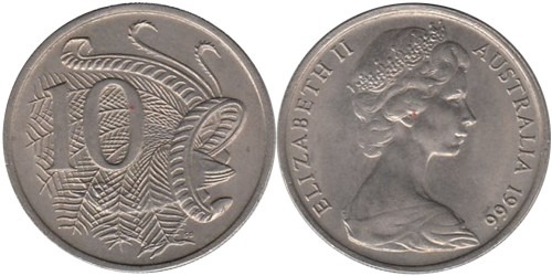 10 центов 1966 Австралия